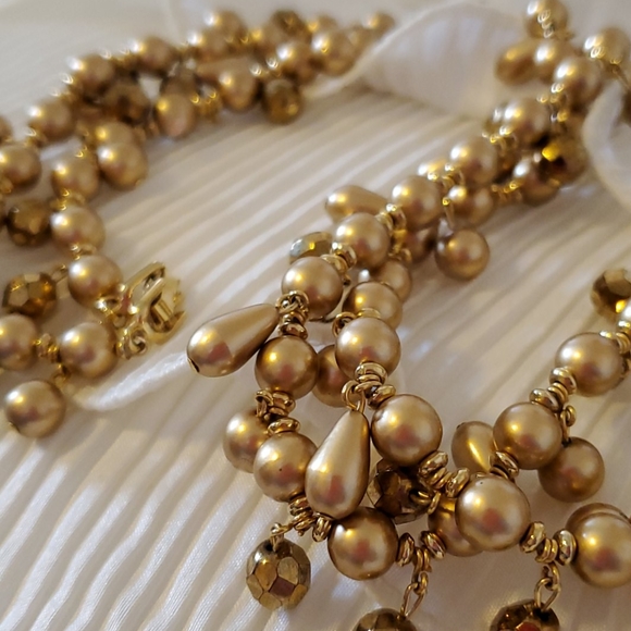 Gold Beaded Necklace - Picture 3 of 3